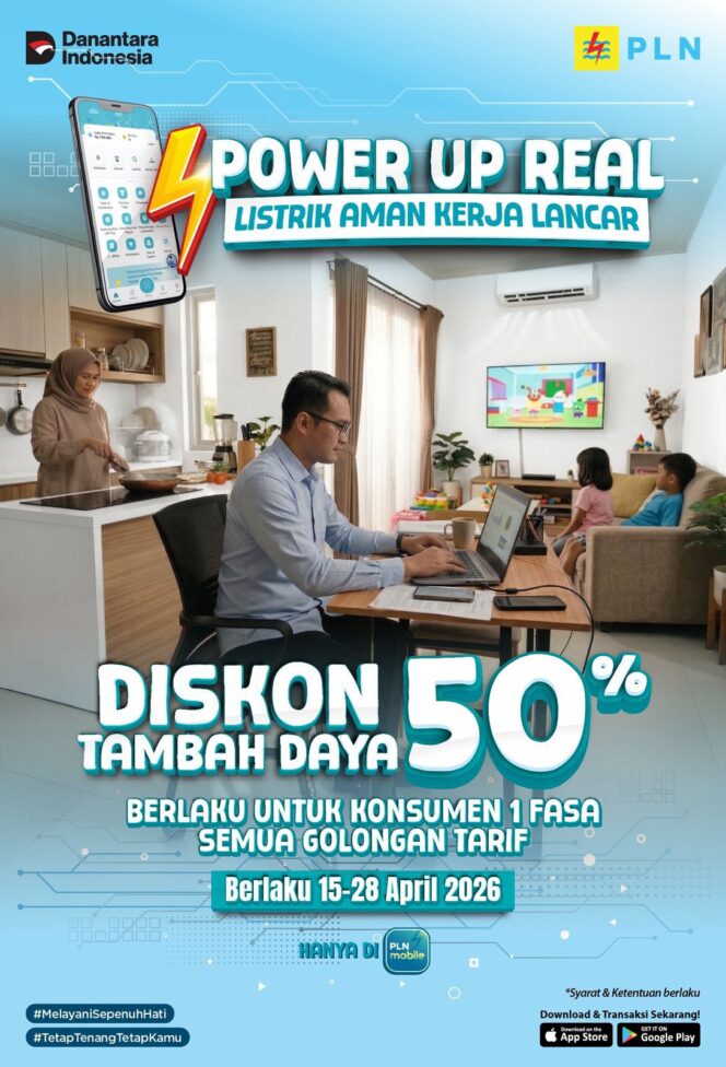 
					PROMO GILA! PLN Beri Diskon 50% Tambah Daya, Hemat Sampai Rp3,5 Juta!
