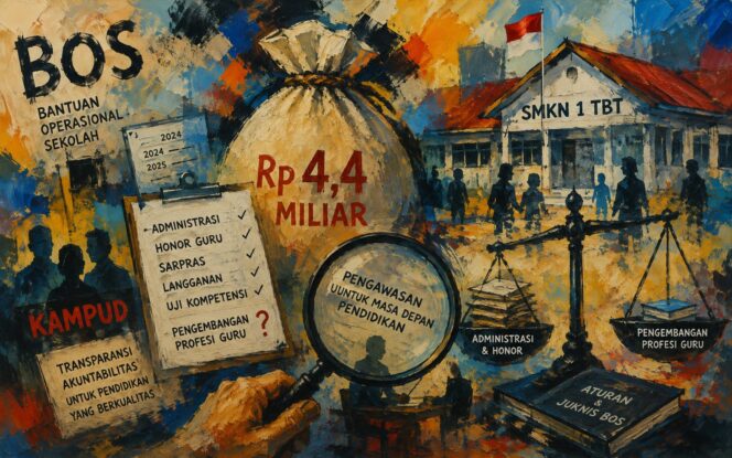 
					Bau Tak Sedap Dana BOS SMKN 1 TBT Rp4,4 Miliar, LSM KAMPUD Siap Lapor Jaksa!